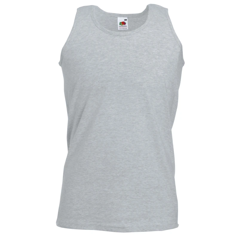 Image of Fruit Of The Loom Fruit of the Loom Men Athletic Sleeveless Vest Tank Top in Grey Size: Small Grey S Male 5055747632491