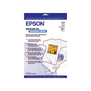 Image of Epson C13S041154 A4 Iron on transfer Paper 124g x10