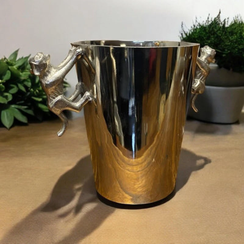 Image of Minster Leopard Champagne Bucket - Aluminium - L23 X W23 X H23 Cm