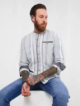 Image of Joe Browns Summer Grandad Shirt - Blue Size S, Men