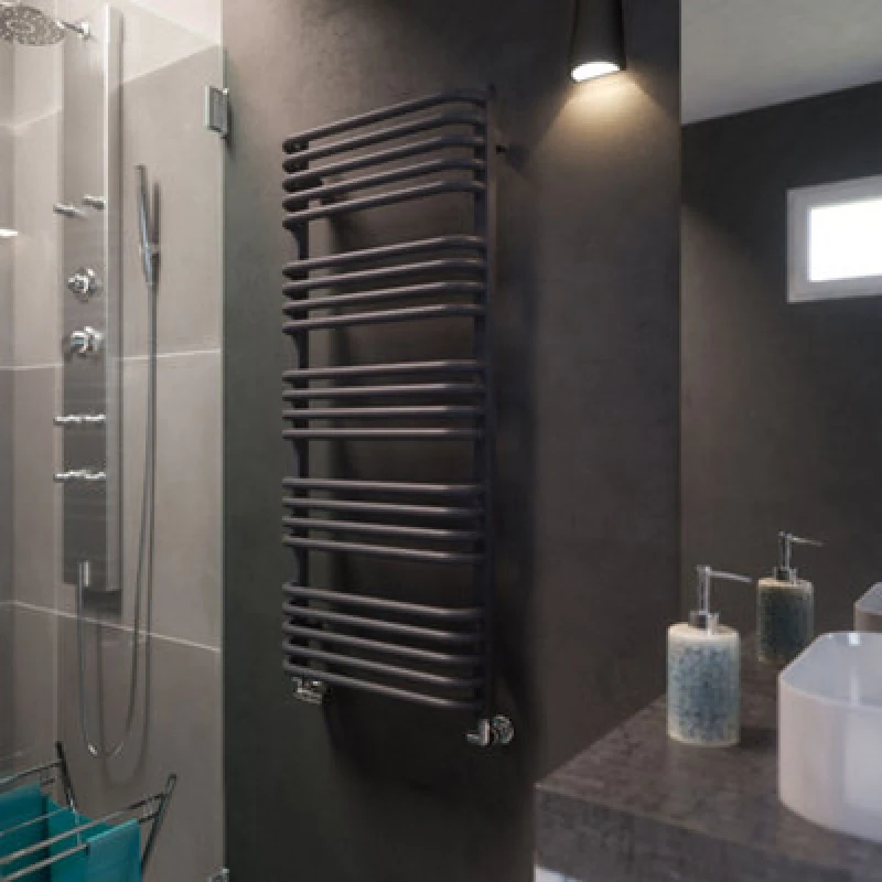 Image of Terma Alex Modern Grey Towel Warmer (W)500mm X (H)1140mm