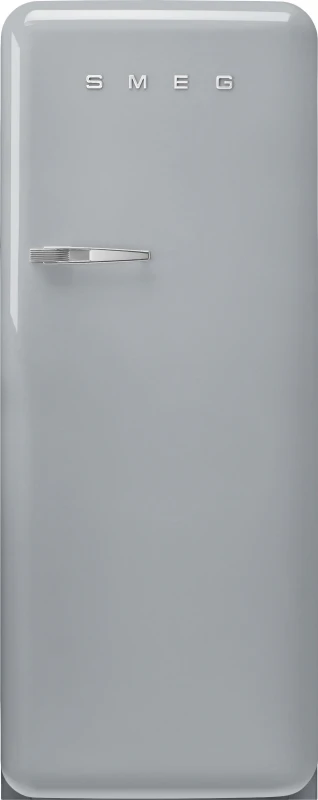 Image of Smeg 50s Style Retro Right Hand Hinge FAB28RSV6 153cm Small Fridge with Ice Box - Silver - C Rated