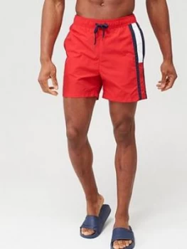 Image of Tommy Hilfiger Side Flag Swimshort - Red Size M Men
