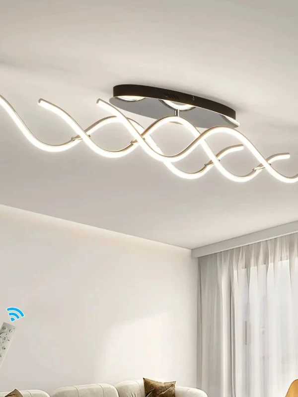 Image of Black LED Ceiling Light Modern Flush Mount Lighting for Hallway, Bedroom & Corridor Energy-Saving Design
