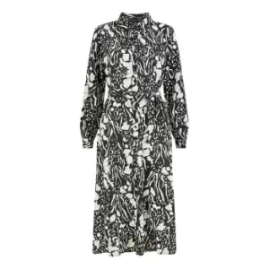 Image of Mela London Black Animal Print Midi Shirt Dress - Black