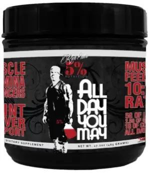 Image of Rich Piana ALL DAY YOU MAY 30 Servings - Mango Pineapple Post-Workout Supplements 5% Nutrition