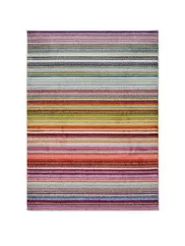Image of Villa Multicoloured Stripe Rug 80 X 150Cm