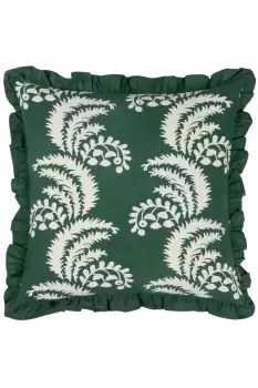 Image of Montrose Luxury Fringed Leaf Polyester Filled Cushion