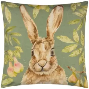 Image of Grove Hare Outdoor Cushion Olive, Olive / 43 x 43cm / Polyester Filled