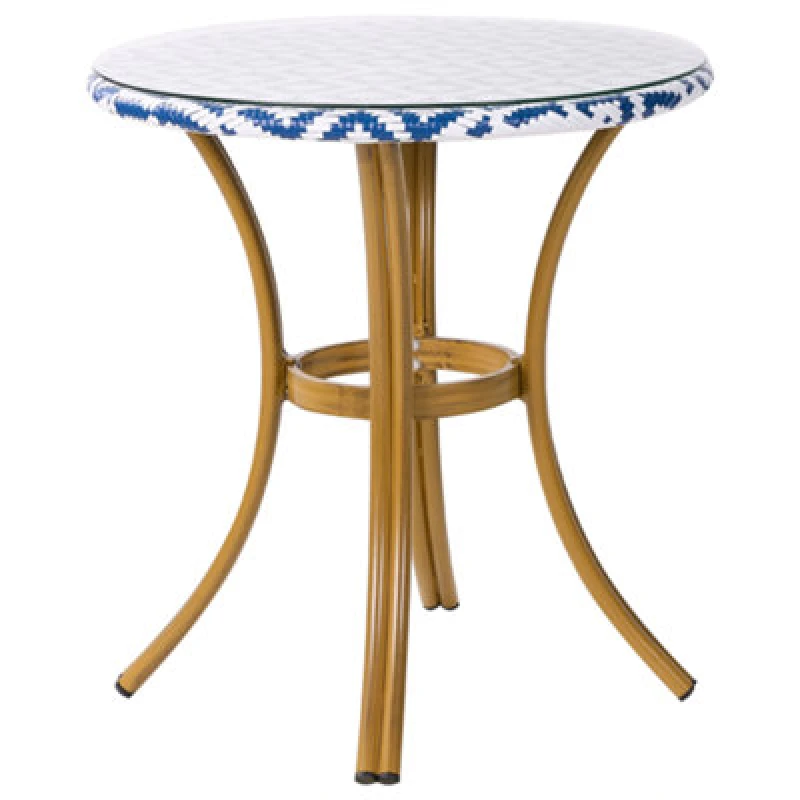 Image of Beliani Bistro Table Rifreddo 70 Cm 70 Cm Glass Blue