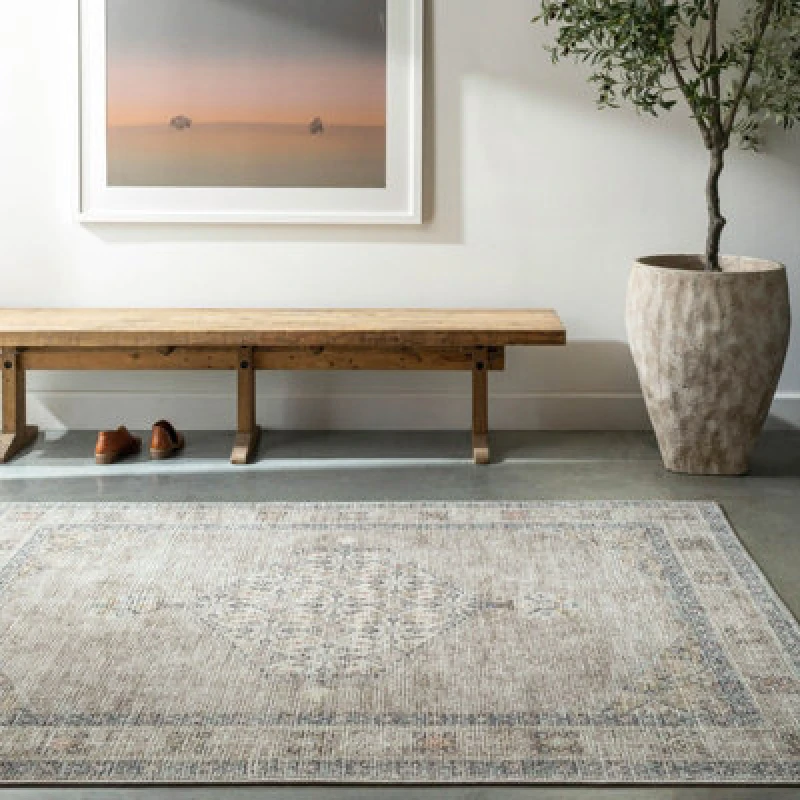 Image of Becki Owens X Livabliss Vintage Oriental Boho Brown/cream Lila Area Rug 120 X 170 Cm - Easy Care, Ideal For Living Room & Bedroom