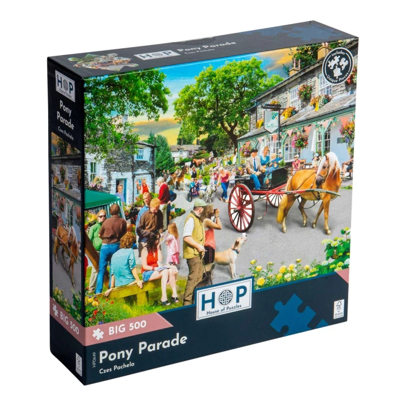 Image of The House Of Puzzles Pony Parade, BIG 500 Piece Jigsaw Puzzle Multi unisex