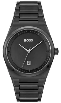 Image of BOSS 1513994 Mens Steer Black Dial Black Stainless Watch