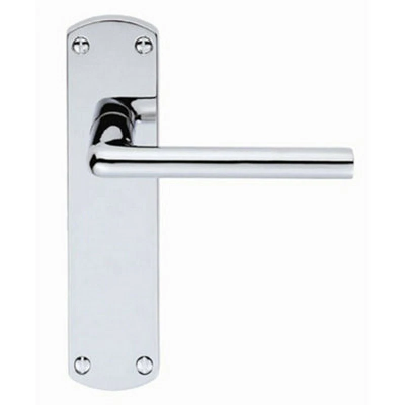Image of Loops Rounded Straight Bar Handle on Latch Backplate 170 x 42mm Polished Chrome Multi