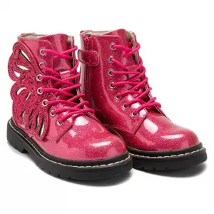 Image of Lelli Kelly Girls Glitter Fairy Wings Ankle Boot - Pink Glitter