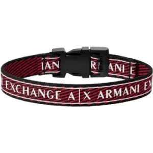 Image of Mens Armani Exchange Red and Black rPET Cuff Bracelet