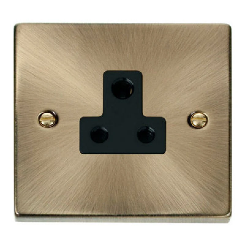 Image of SE Home Antique Brass 1 Gang 5A Round Pin Socket Gold unisex