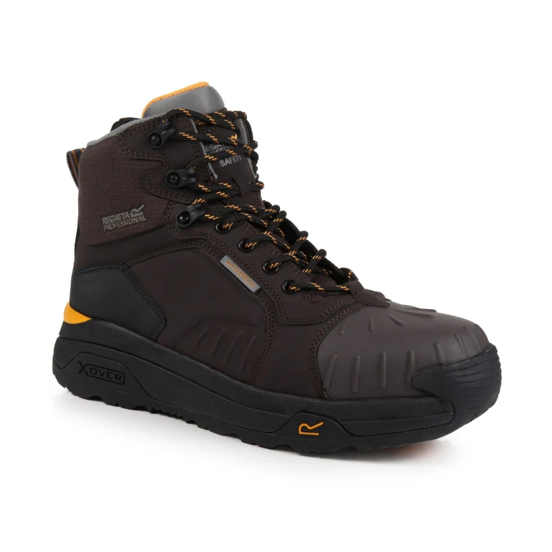 Image of Regatta Mens Exofort Waterproof Safety Hiker Chestnut Black unisex UK 6