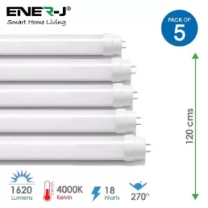 Image of T8 LED Nano Plastic Tube 120cms 18W 4000K (pack of 5 units)