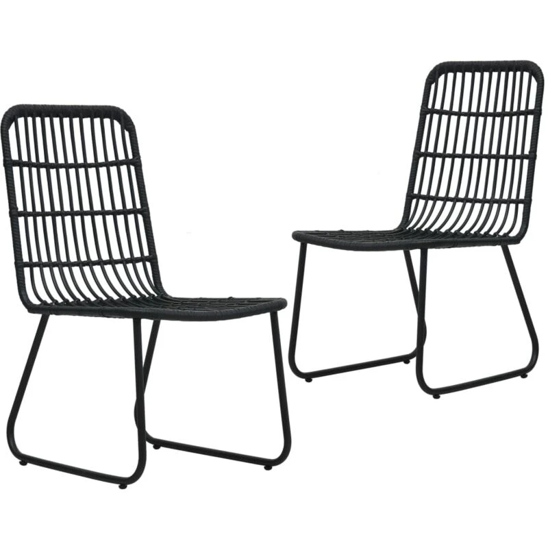 Image of VIDAXL Garden Chairs 2 pcs Poly Rattan Black Vidaxl 48584