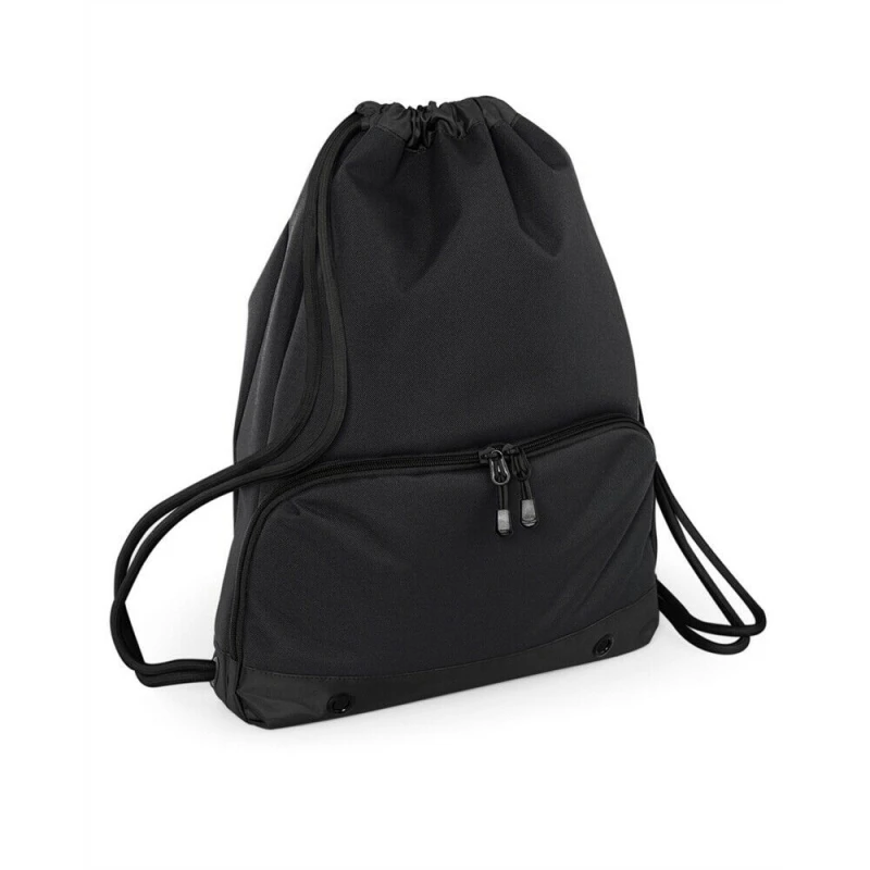 Image of Bagbase Athleisure Water Resistant Drawstring Sports Gymsac Bag in Jet Black Jet Black Unisex