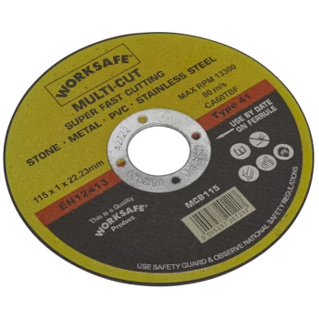 Image of Multipurpose Cutting Disc 115 x 1.6 x 22mm Bore - Pack of 50