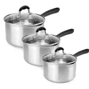 Image of Stainless Steel Saucepans - Set of 3 M&amp;W