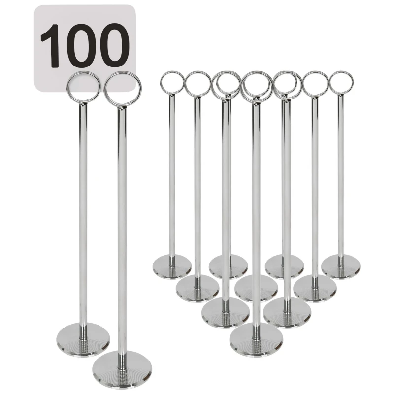 Image of Argon Tableware 100 Table Numbers With 30Cm Holders - Place Cards & Holder Stands Set For Wedding, Restaurant, Memo & Party