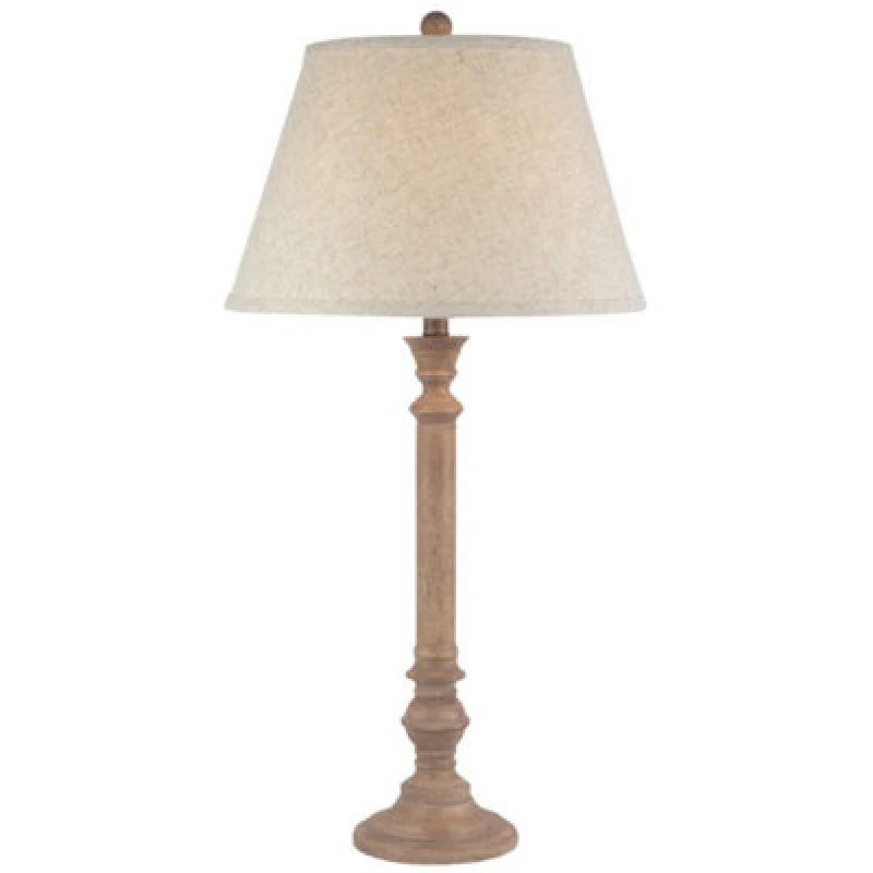 Image of Hill Interiors Solenne Table Lamp With Edged Linen Shade - Resin - L41 X W41 X H79cm - Brown