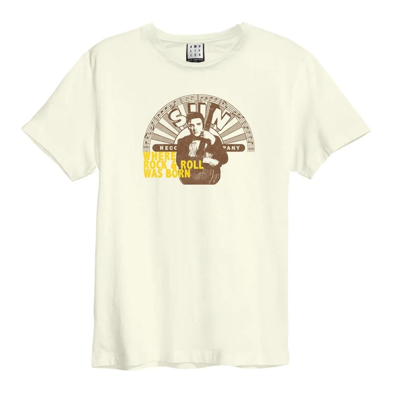 Image of Amplified Amplified Men Rock & Roll Sun Rrds & Elvis T-Shirt in White Size: X-Small White XS Male 5063238030008