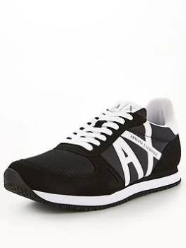 Image of Armani Exchange Retro Runner Trainers Black Size 8 Men