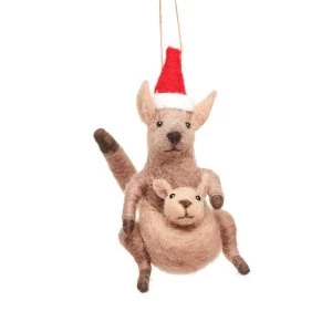 Image of Sass & Belle Kangaroo & Baby Felt Decoration