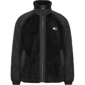 Image of Tommy Jeans Tjm Mix Media Sherpa Jacket - Black