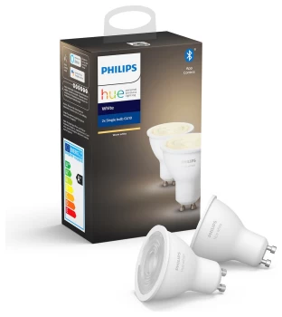 Image of Philips Hue GU10 White Smart Bulb With Bluetooth - 2 Pack