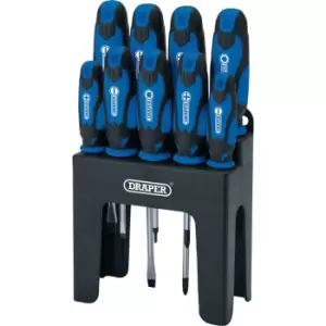 Image of Draper 9 Piece Soft Grip Screwdriver Set Blue