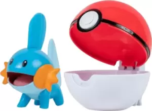Image of Pokemon Clip'n'Go Poke Balls - Mudkip & Poke Ball Action Figure multicolour