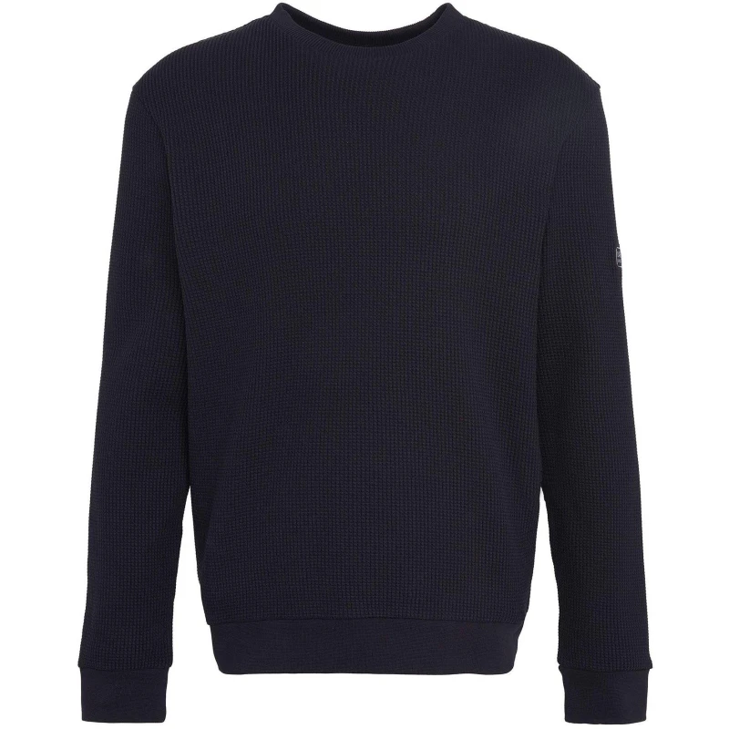 Image of Barbour International Curve Waffle Sweatshirt Black BK11 male S