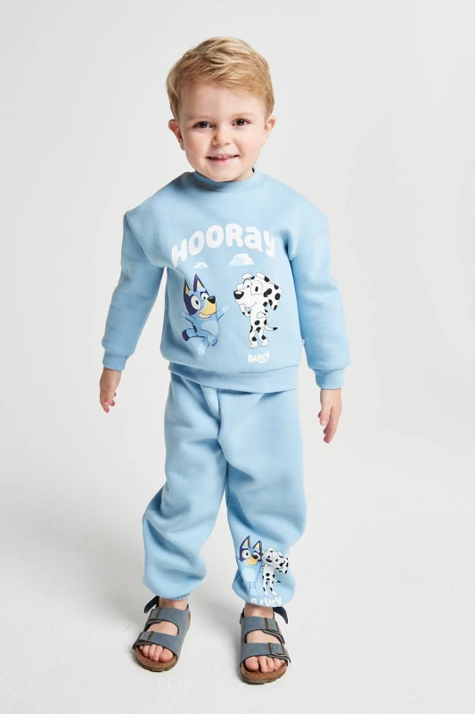 Image of Brand Threads Bluey Jogger Set in Blue Size: 1-2 Years Blue Unisex 1-2 Years