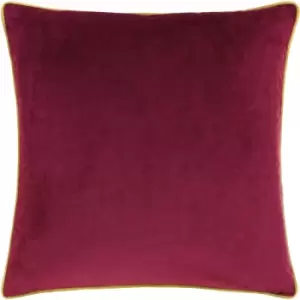 Image of Paoletti - Meridian Velvet Cushion Maroon/Moss - Maroon/Moss