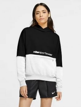 Image of Nike NSW Archive RMX Pullover Hoodie - Black/White, Size XL, Women