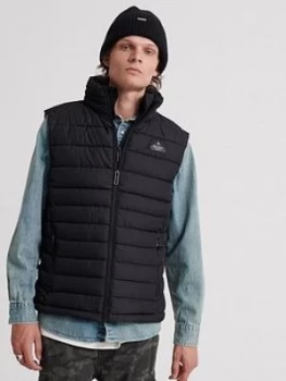 Image of Superdry Double Zip Fuji Gilet, Black Size M Men