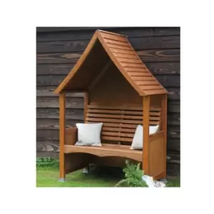 Image of AFK Goodwood Arbour Wooden Garden Seat Chair Outdoor Beech Stain FSC