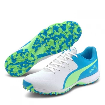 Image of Puma 19 FH Rubber Cricket Shoes Mens - White/Blue
