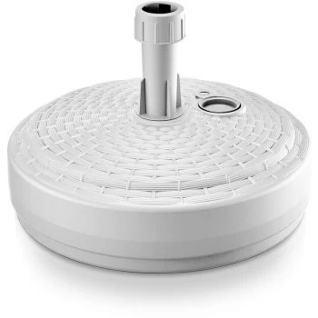 Image of Large Poly Rattan Sun Parasol Stand✓ Black Brown or White✓ Fill with Sand Water Grit✓ rund weiß (de) - Deuba