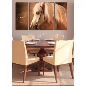 Image of 3P204045CS-13 Multicolor Decorative Canvas Wall Clock (3 Pieces)