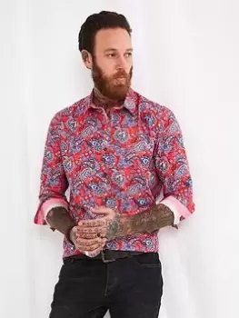 Image of Joe Browns Perfect Paisley Shirt - Red, Size S, Men