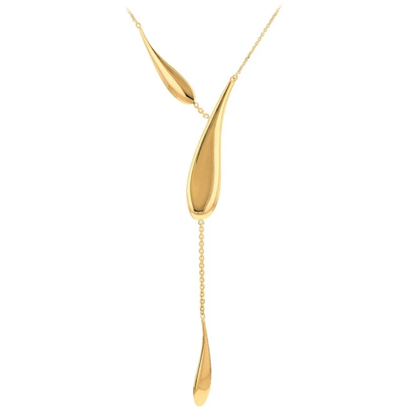 Image of Be You 9ct Gold Teardrop Adjustable Necklace Yellow Gold female 15-17in