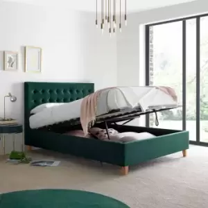 Image of Bedmaster Kingham Green Velvet Ottoman Bed Kingsize
