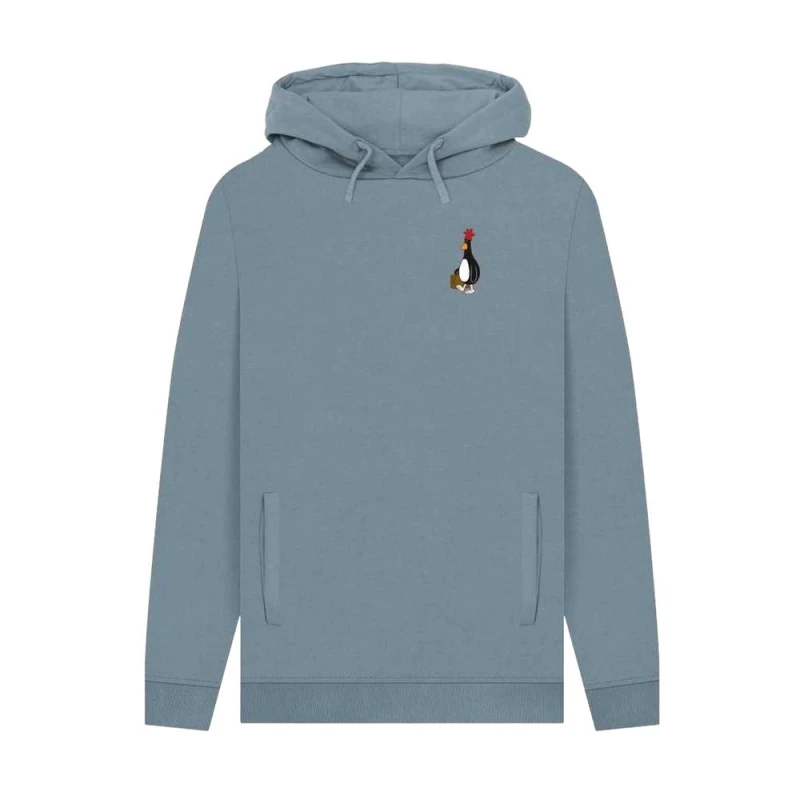 Image of Wallace & Gromit Mens Villain Feathers McGraw Hoodie in Mid Blue Size: Small Mid Blue Male S