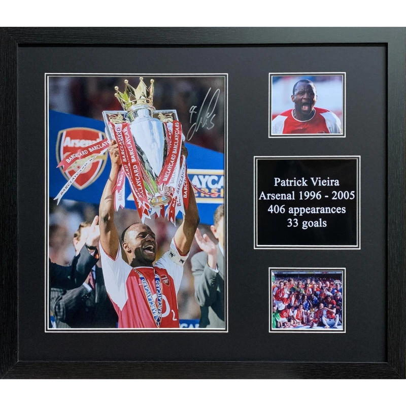 Image of AllStarSignings Ltd Patrick Vieira signed & framed Arsenal photo Red unisex One Size